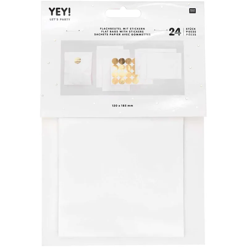 Rico Design Rico Design Flachbeutel weiß 24 Stück 120x185mm – Produktbild 1 von 1