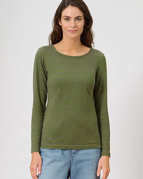HempAge HempAge Gestreiftes Langarm Shirt Hanf/Biobaumwolle, Dove (blau), – Produktbild 1 von 4