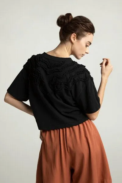 Lovjoi Lovjoi Damen T-Shirt MEXINE aus 100% Biobaumwolle, Black (schwarz), – Produktbild 4 von 4