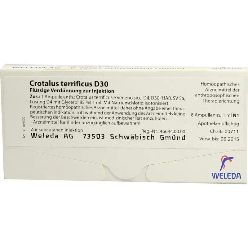 Weleda WELEDA CROTALUS TERRIFICUS D 30 Ampullen 8X1 ml Ampullen – Produktbild 1 von 1