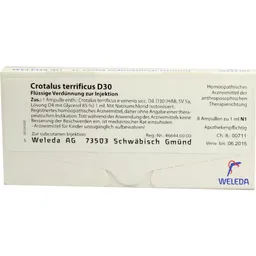 Weleda WELEDA CROTALUS TERRIFICUS D 30 Ampullen 8X1 ml Ampullen – Produktbild 1 von 1