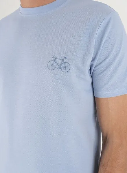 ORGANICATION ORGANICATION T-Shirt aus Bio-Baumwoll-Piqué mit Print, Blau(soft blue), – Produktbild 4 von 4