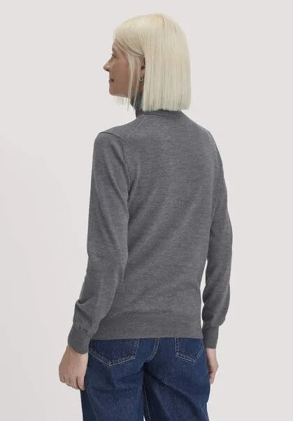 hessnatur hessnatur Rollkragenpullover Relaxed aus reiner Bio-Merinowolle, Grau, – Produktbild 2 von 4