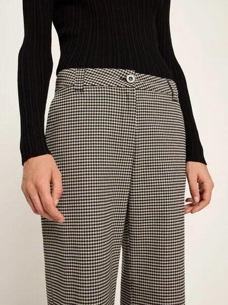LANIUS LANIUS Hahnentritt Marlenehose (GOTS), Black/ off white, – Produktbild 3 von 4