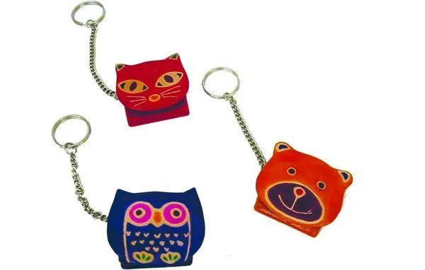 El Puente El Puente Mini-Geldbörse "Eule, Bär oder Katze" | Fair Trade & Handmade aus Indien, Mehrfarbig, – Produktbild 1 von 1