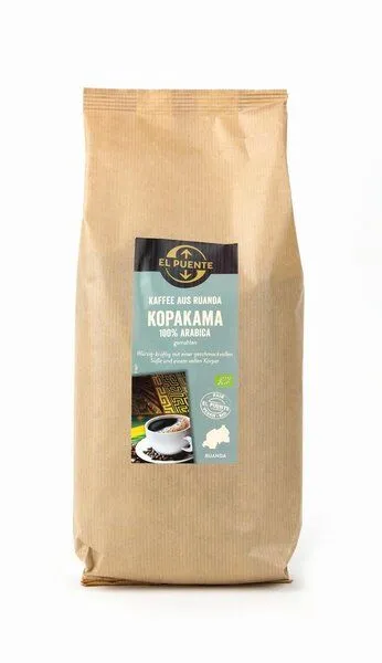 El Puente El Puente Ruanda Kopakama - Bio-Kaffee gemahlen 1 kg | Fair Trade | Bio-zertifiziert | Vegan | Glutenfrei, Mehrfarbig, – Produktbild 1 von 1