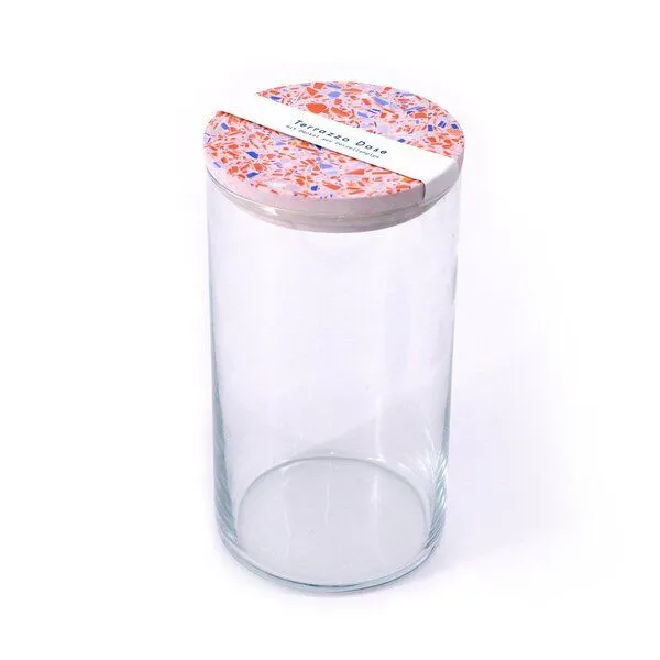 Objet Vague Objet Vague Terrazzo Dose, Vorratsglas, 1480ml, Rosa, – Produktbild 1 von 2