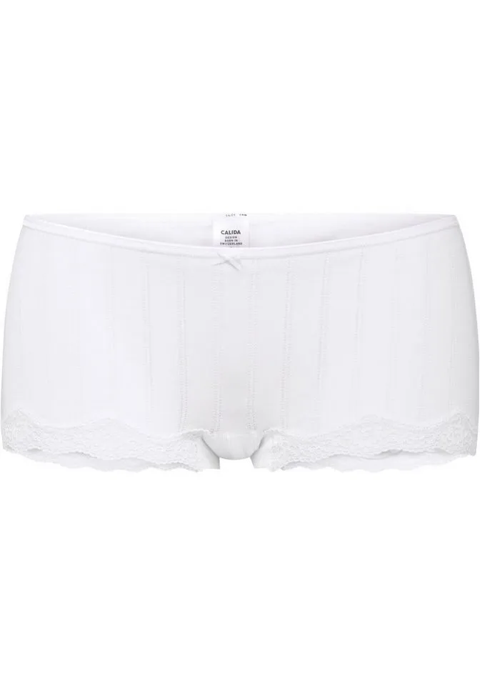CALIDA CALIDA Panty Etude Toujours Jacquard-Optik, Low-Cut, feminin, elastisch, bequem, pillingarm, Weiß, – Produktbild 3 von 5
