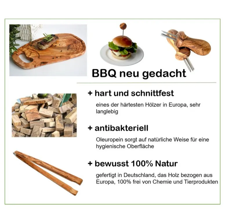 Olivenholz erleben Olivenholz erleben 6er Set Raclette-Schieber inkl. 6 Untersetzer – Produktbild 3 von 6