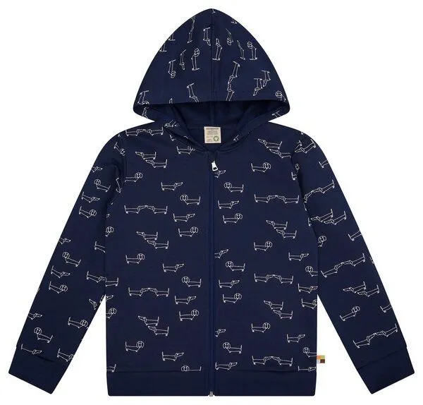 loud + proud loud + proud Kinder Sweatjacke mit Kapuze, GOTS-zertifiziert, Ultramarine(blau), – Produktbild 1 von 3