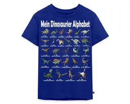 Spreadshirt T-Shirt Dinosaurier Alphabet Schulanfang Kinder Premium T-Shirt (1-tlg) – Produktbild 1 von 1