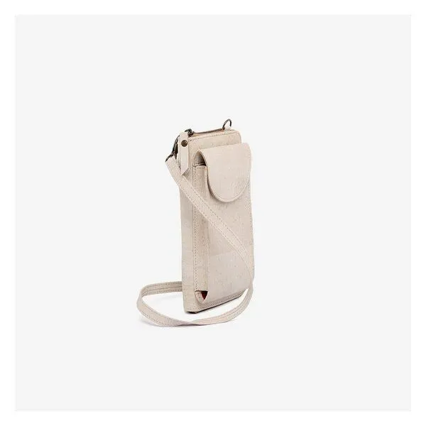 Kork-Deko Kork-Deko Kork Handytasche + Geldbeutel | beige oder weiß | 2 in 1 Tasche, Weiß, – Produktbild 4 von 4