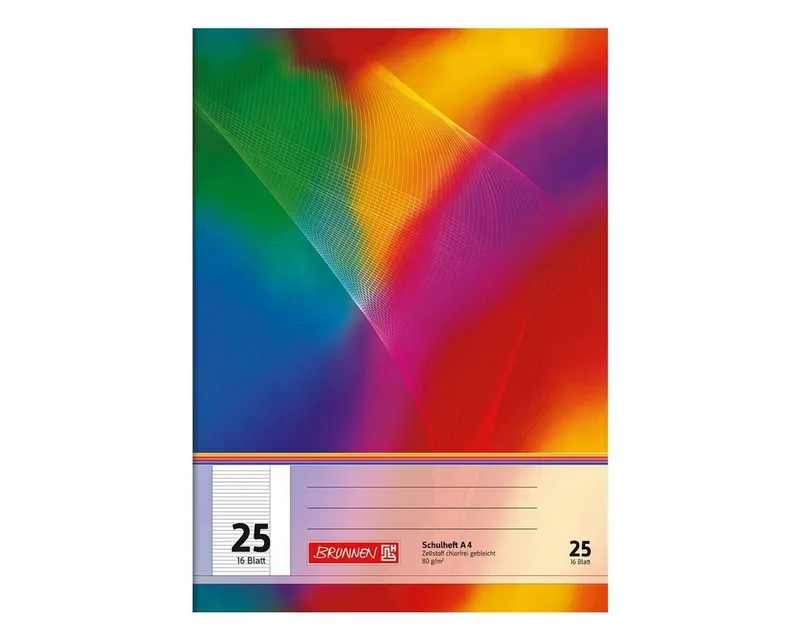 BRUNNEN BRUNNEN Schulheft Schulheft A4 Lineatur 25 16 Blatt mehrfarbig – Produktbild 7 von 8