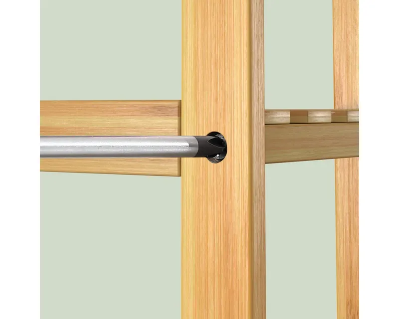 Casaria® Casaria® Standregal, Regal Stehend Holz 3 Ablagen 30kg Belastbar Schmal Küche Klarlack, Braun, – Produktbild 3 von 5