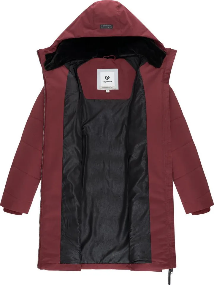 ragwear ragwear Wintermantel Noita YOUMODO Winter Steppmantel mit Kapuze, Rot, – Produktbild 1 von 4