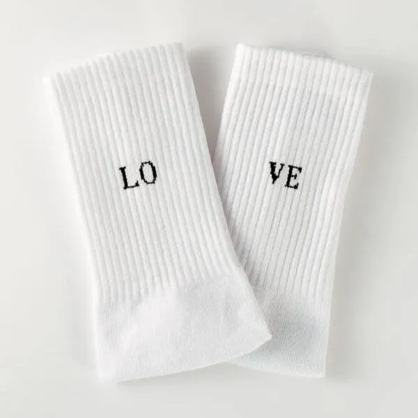 arrel arrel LOVE Statement Socken, Weiß/schwarz(weiß), – Produktbild 1 von 1