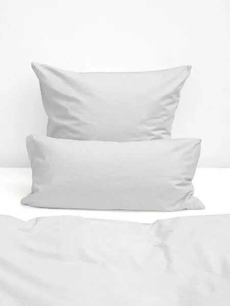 erlich textil erlich textil Michel Kopfkissenbezug aus Bio-Baumwolle, Leinen Mix, made in Europe, Hellgrau, – Produktbild 2 von 6