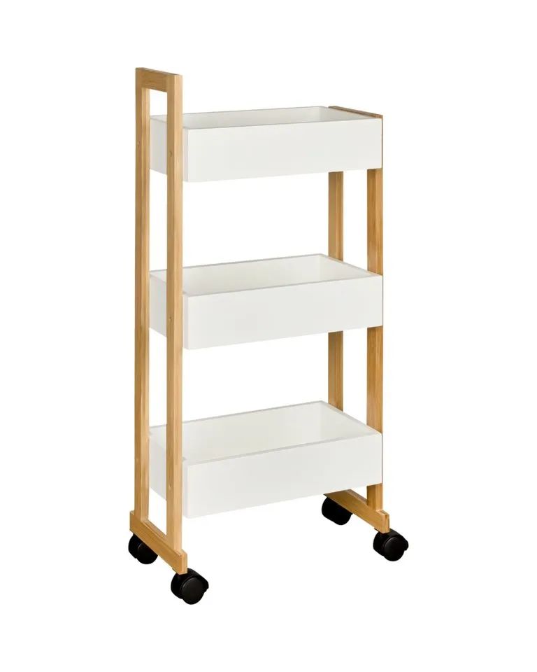 shelfmade Küchenwagen Rauma Handwagen Küchenwagen Badregal mit 3 Ablagekörben und Rollen – Produktbild 1 von 5