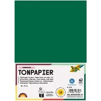 folia folia Tonpapier, 130 g/m², 50 x 70 cm, 10 Bogen, tannengrün – Produktbild 1 von 1