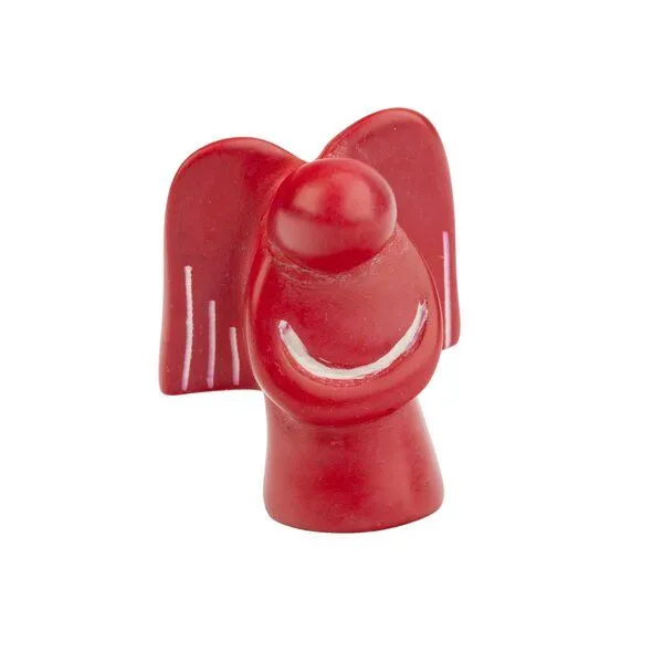 El Puente El Puente Engel Deko-Figur aus Speckstein in Rot | Fair Trade & Handmade aus Kenia, Rot, – Produktbild 1 von 1