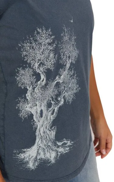 Life-Tree Life-Tree Organic Fairwear Shirt Women Olive Tree, Blau, – Produktbild 6 von 8