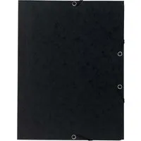 Exacompta 25 Exacompta Sammelmappen, Colorspan-Karton, 355 g/m², DIN A4, Gummizug, 3 Klappen,schwarz – Produktbild 1 von 1
