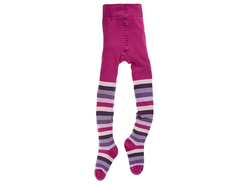 grödo Kinder Strumpfhose Vollfrottee beere-geringelt Gr. 5-6, Lila, – Produktbild 1 von 1
