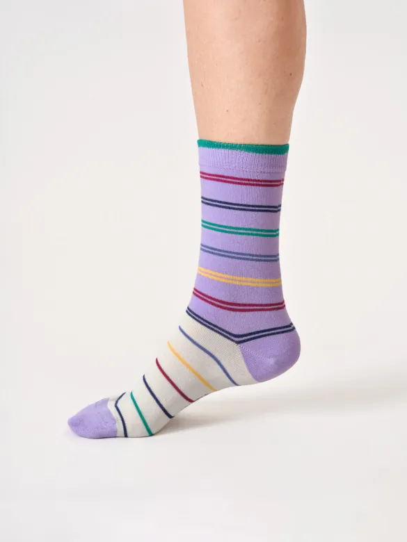 Thought Socken Modell: Block Stripes, Lavender purple, – Produktbild 1 von 1