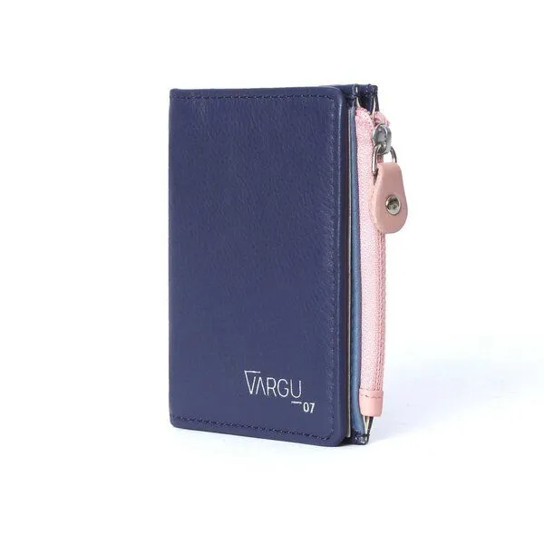 Vargu Vargu Echtleder Geldbörse SINE 1, Purple - sky blue, – Produktbild 2 von 4