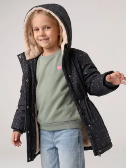 Vertbaudet Mädchen Winterjacke mit Kapuze und Webpelz-Futter  leo – Produktbild 1 von 1