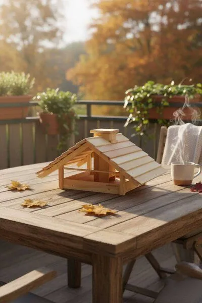 NATUREHOME NATUREHOME Vogelhaus mit Satteldach und Futterschacht – Produktbild 2 von 4