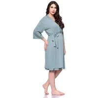 Milchshake Milchshake Kimono Morgenmantel aus Tencel Modal Jersey, Mintgrün, – Produktbild 1 von 1