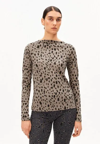 ARMEDANGELS ARMEDANGELS LEO Damen Longsleeve aus Bio-Baumwolle mit Leo-Print, Walnut cream, – Produktbild 1 von 4