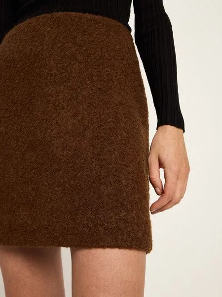 LANIUS LANIUS Boucle Minirock (GOTS), Brown, – Produktbild 4 von 4