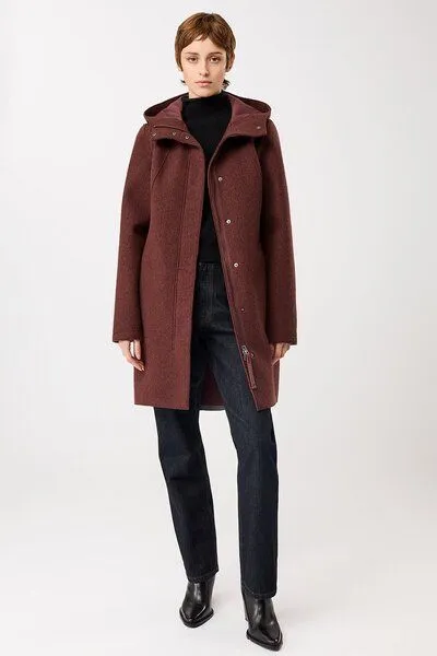 LangerChen LangerChen Parka tailliert aus Walk mit Membran, Burgundy (rot), – Produktbild 3 von 4