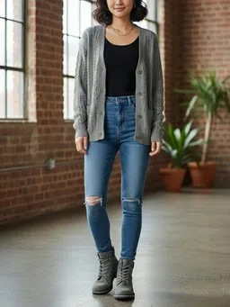 Will's Vegan Shop Will's Vegan Shop Strickjacke mit Knopfleiste – Produktbild 1 von 1
