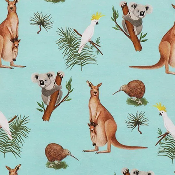 Walkiddy Walkiddy Leggings Mint Kängurus & Koalas Allover-Print Bio-Baumwolle GOTS elastisch – Produktbild 2 von 2