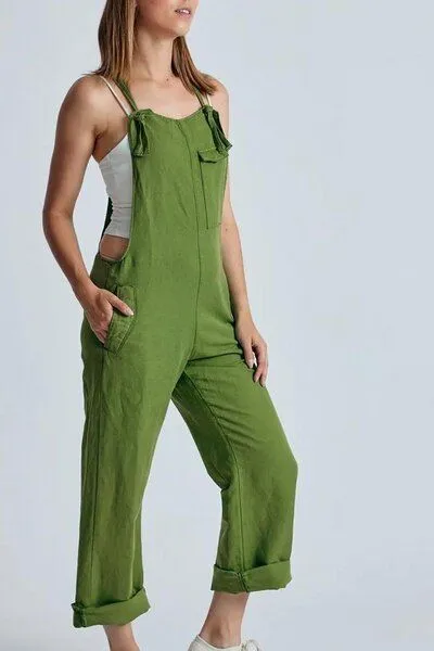 Flax and Loom Flax and Loom Leinen Latzhose Mary Lou, Spring green (grün), – Produktbild 5 von 6