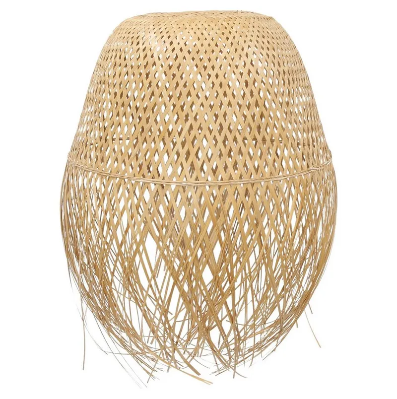 Dekoleidenschaft Lampenschirm "Ibiza" 2er Set für Hängelampe, Bambus, Hängelampenschirm Ersatzschirm, Ersatzschirm Ø 42 x 62 cm für Pendelleuchte, Deckenlampe, Beige, – Produktbild 2 von 5
