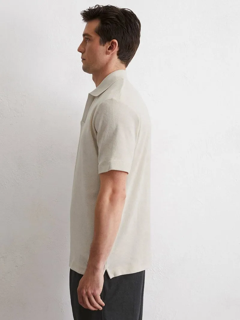 Marc O'Polo Marc O'Polo Poloshirt Riva Terry Cloth Ecru - Größe XL, Beige, – Produktbild 3 von 5