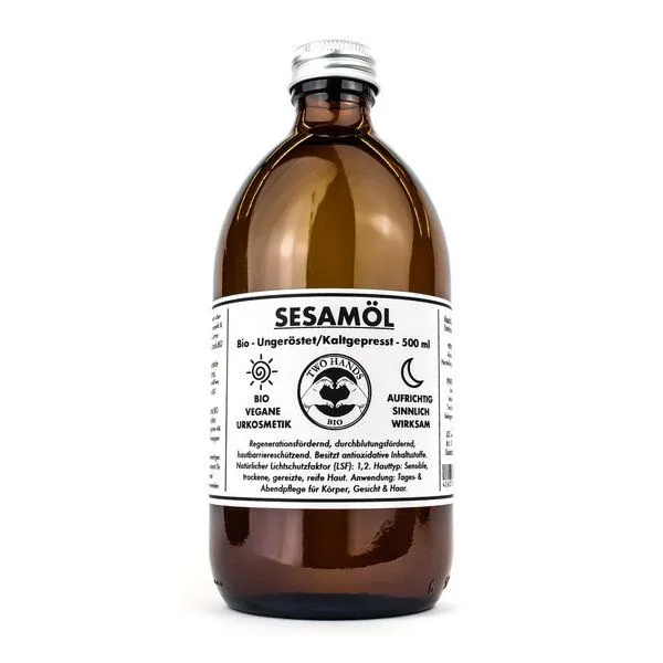 Two Hands BIO Two Hands BIO Sesamöl - Bio - Vegan - Kaltgepresst - 500 ml – Produktbild 1 von 1