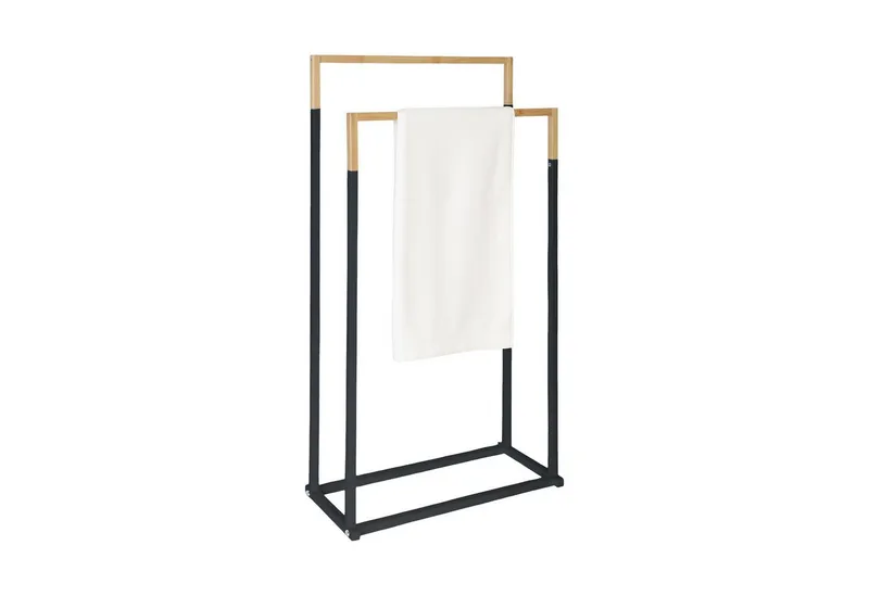 RELAXDAYS RELAXDAYS Handtuchständer mit 2 Stangen, Braun|schwarz, – Produktbild 1 von 5