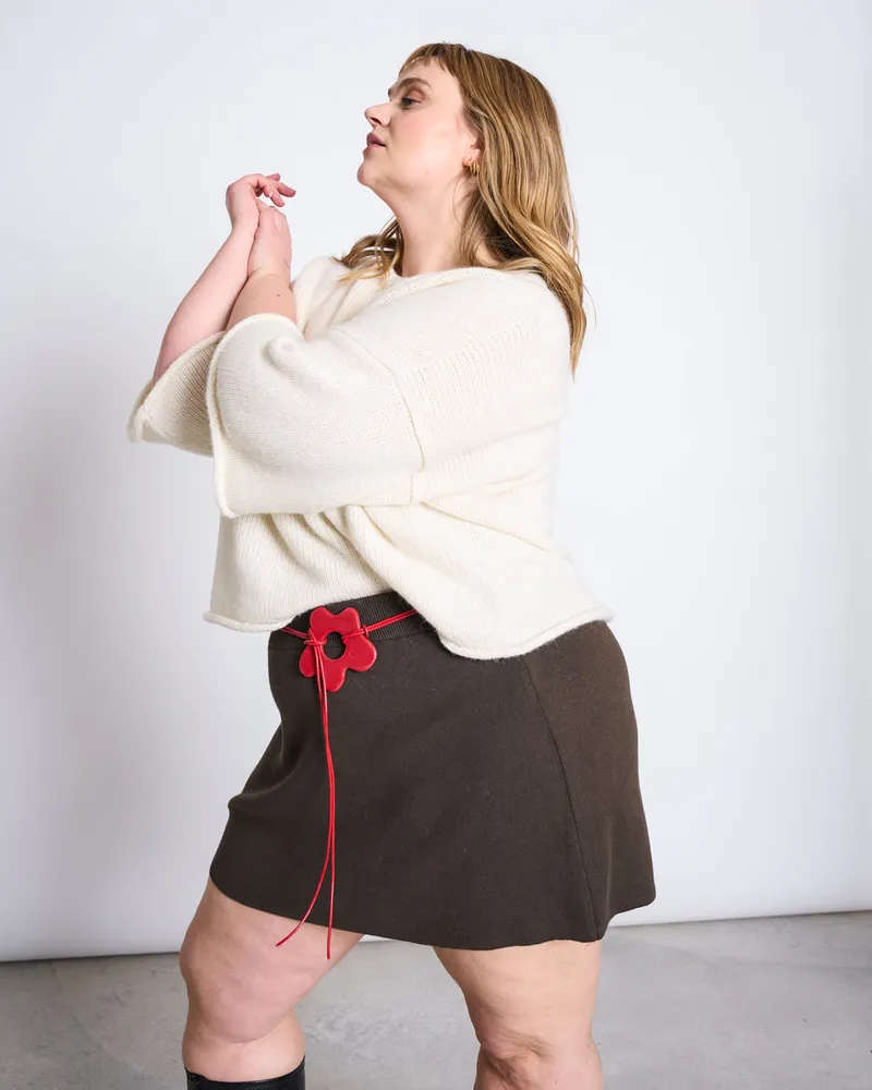 JAN N JUNE JAN 'N JUNE Damen vegan Strickrock Mini Vando Brown, Braun, – Produktbild 1 von 2