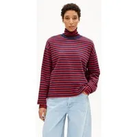 ARMEDANGELS ARMEDANGELS FRANKAA MAARLEN STRIPE Damen Sweatshirt aus Bio-Baumwolle, Tinted navy-candy apple, – Produktbild 1 von 1