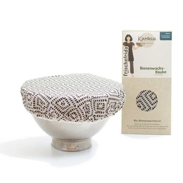 Kumanu - von Natur aus gut Kumanu - von Natur aus gut Bienenwachstuch Haube "Frischefrida" | ø 22-26cm | aus Bio-Bienenwachs, Raute, – Produktbild 1 von 4