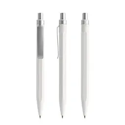 prodir prodir QS50 Stone PQS Push Kugelschreiber, White Dolomite-Silver satin finish, Weiß / silber, – Produktbild 1 von 1