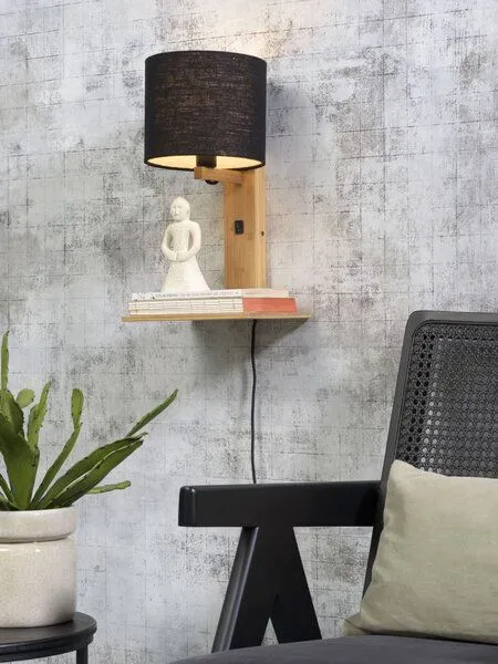 GOOD&MOJO GOOD&MOJO Naturel Wandlampe Andes, Schwarz, – Produktbild 4 von 4