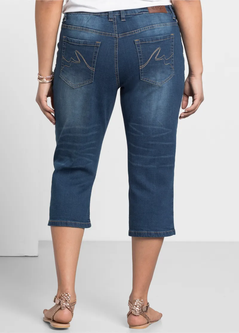 sheego Caprijeans blue denim, Blue denim, – Produktbild 2 von 3