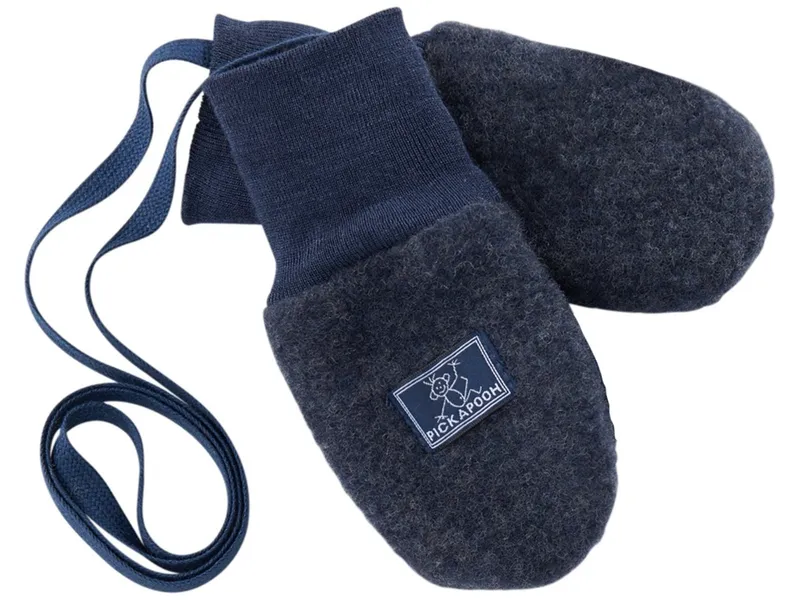 Pickapooh Pickapooh Baby und Kinder Fäustlinge Bio-Schurwolle Fleece marine (bis 9 Monate), Blau, – Produktbild 1 von 1