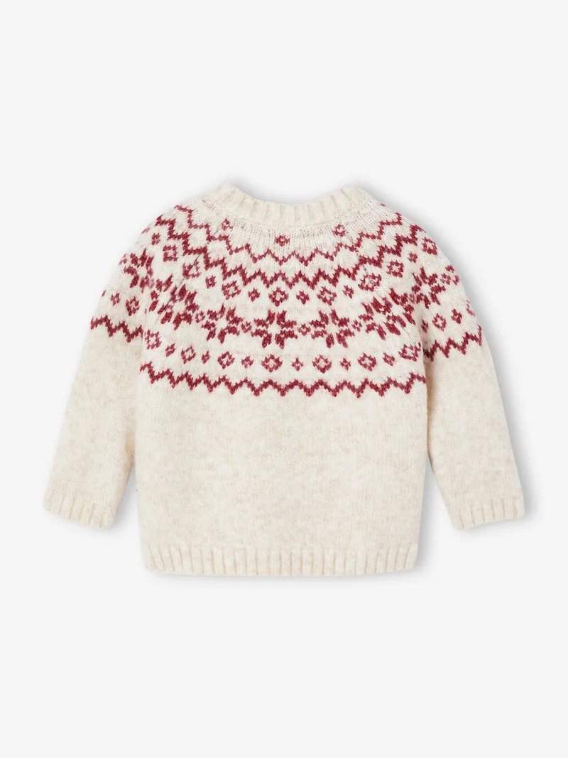 Envie De Fraise Baby Weihnachts-Pullover Jacquardstrick-Capsule ENVIE DE FRAISE, Wollweiß, – Produktbild 3 von 4